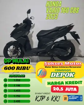 HONDA VARIO 160 CBS TAHUN 2023 KTP DAERAH RUMAH SEWA DI BANTU ACC