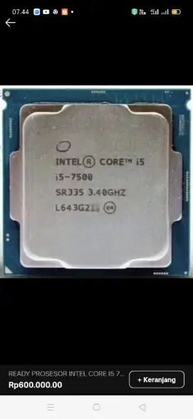 Processor Core i5 gen 7