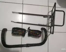 Keranjang sepeda, stang balap plus handlebar tap, strap pedal fixie