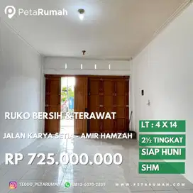 ruko bersih dan terawat jalan karya setia daerah amir hamzah dan karya