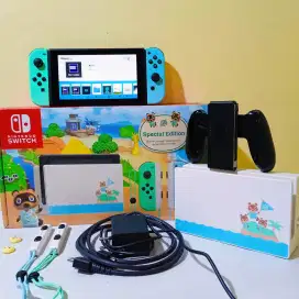 Nintendo switch v2 128 gb dual boot spesial edition animal crossing