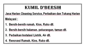 jasa harian cleaning service dan tukang bangunan.