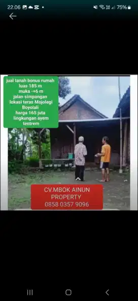 Dijual tanah MOJOLEGI TERAS BOYOLALI PEKARANGAN MURAH