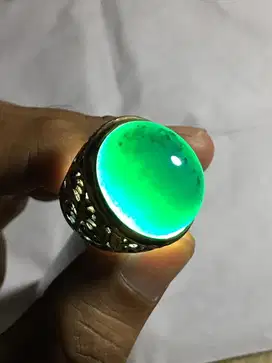 Cincin Batu Bacan Doko Lawas Totol Coklat Natural Ring Perak Tebal