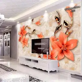 Wallpaper Dinding 3D Custom Desain Korden Gorden Vitrase