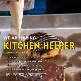 Dibutuhkan kitchen helper untuk bakery di srengseng, jakbar