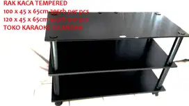 rak meja kaca panjang 120cm