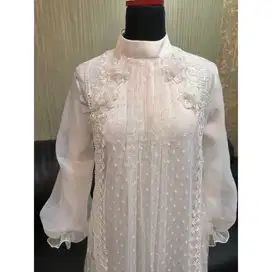 gamis pesta putih lebaran lamaran tunangan nikahan premium