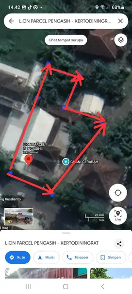 JUAL CEPAT BU, RUMAH TEPI JALAN ASPAL DALAM KOTA (RUANG USAHA)