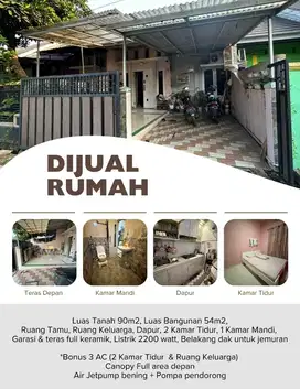 Rumah Siap Huni Di Pusat KOTA PWK Bonus 3 AC