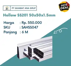 Hollow SS201 50x50x1.5mm