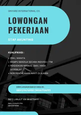 Lowongan kerja bagian yg serius