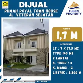 DIJUAL RUMAH HARGA MURAH DI ROYAL TOWN HOUSE VETERAN SELATAN