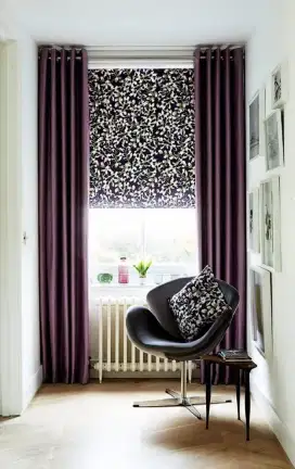 Jual tirai jendela gordyn hordeng gorden wallpaper dinding rollblind v