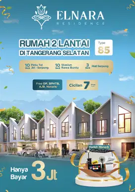 Di jual rumah 2 lantai 4 kamar tidur tanpa DP bebas biaya di serpong