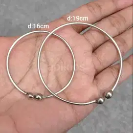 monel steel wanita or pria silver gl80 gelang