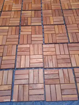 Deking kayu jati asli bebagay motif