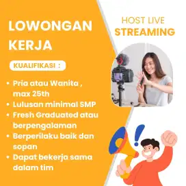 Lowongan Host Live Streaming Toko Online Shop