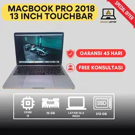 MACBOOK PRO 2018 13 INCH TOUCHBAR RAM 16GB SSD 256GB