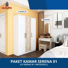 Paket Kamar Serena 01 / Olympic Lemari Baju, Meja Rias - LEMARI 2PINTU