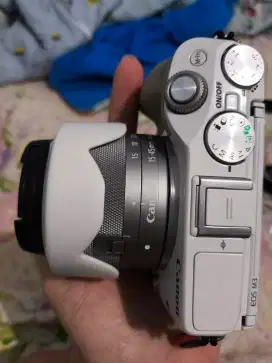 Canon M3 putih mulus, jarang pakai, fullset + banyak bonus