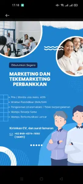 Dibutuhkan marketing dan telemarketing