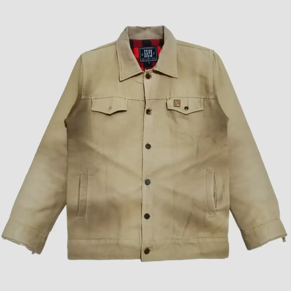 Rare Peter Says Denim Canvas Jacket with Buffalo Plaid Lining