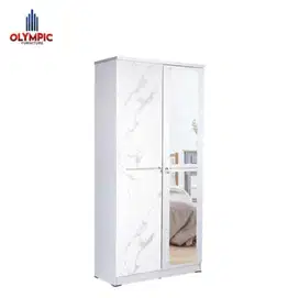 Lemari Pakaian 2 Pintu / Lemari Baju Marble / Olympic POLO 2P