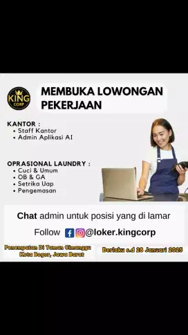 King Corp Membuka Lowongan Pekerjaan