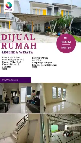 Dijual cepat rumah di cluster terdepan di perumahan legenda wisata