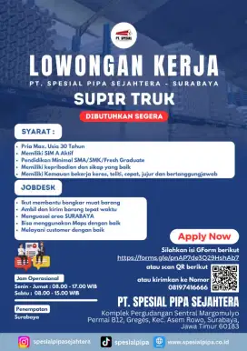 LOWONGAN KERJA SUPIR TRUK