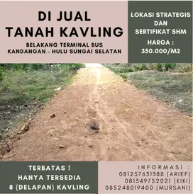 Dijual Tanah Kavling di Jalan Hanyar Kandangan