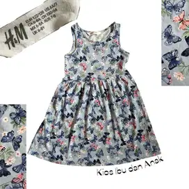 Baju Dress Anak H&M Biru Kupu”