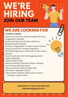 Lowongan Kerja Content creator