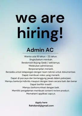 Lowongan Kerja Admin AC