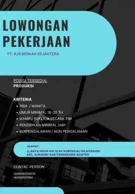 Loker produksi online shop