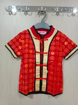 Setelan baju cina imlek congsam cheongsam qipao merah anak laki