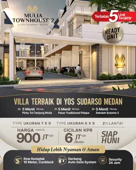 Dijual Villa Mulia Townhouse 2 Jalan Yos Sudarso Sekitar Krakatau