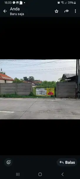 Dijual tanah pekarangan di Jalan Raya Junwangi LT 828 SHM cocok  usaha