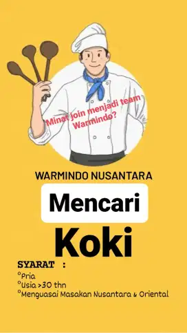 Lowongan Juru Masak Warmindo