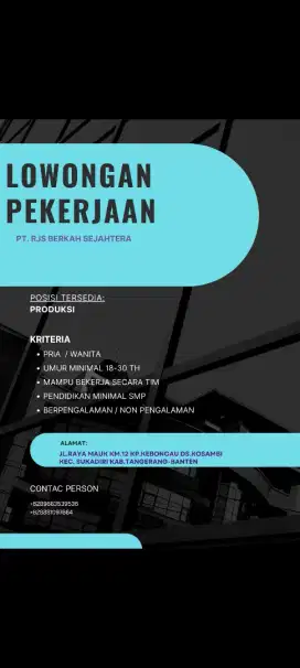 Loker Untuk admin live dan produksi