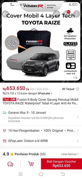 Tutup mobil raize merk fusion R