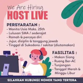 Lowongan Kerja Wanita Host Live & Packing