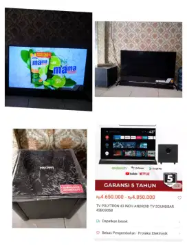 Tv Polytron 43 inch android smart tv soundbar