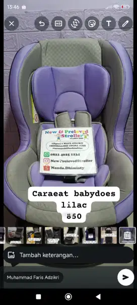 Carseat baby does lilac