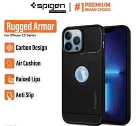 Case iPhone 13 Spigen Rugged Armor Carbon TPU Casing