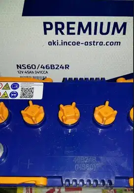 Accu Incoe Premium -  NS 60 / 45 Ah  -  Kondisi  100 %  -  Baru