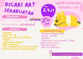 Dicari Segera Art Serabutan Menginap! ( Yang serius kerja )