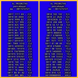 NOMOR CANTIK XL PRIORITAS PASCABAYAR