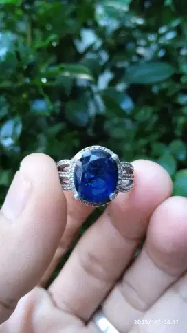 PERAK ITALY ROYAL BLUE KING SAFIR JARI KELINGKING